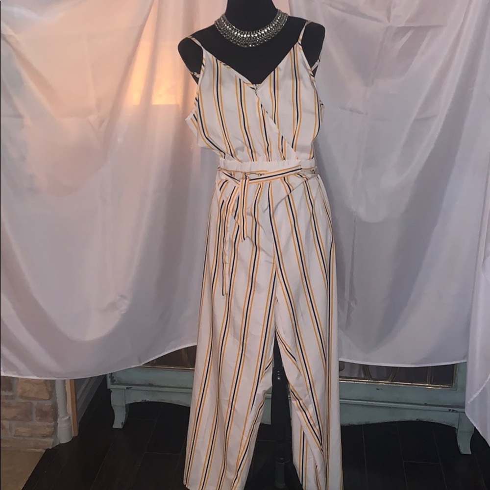 Spaghetti strap pin stripe jumper